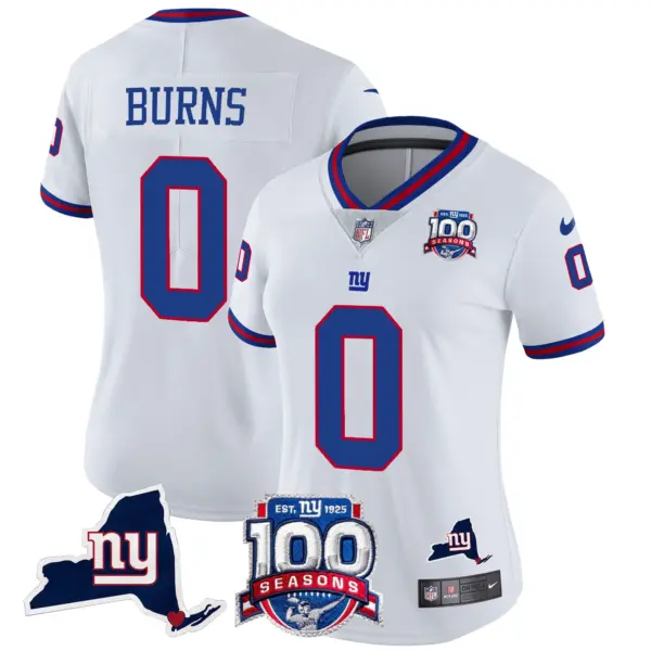 Womens New York Giants 100Th Season State Patch Vapor Limited Jersey Malik Nabers Jersey White