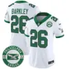 Womens Philadelphia Eagles 2024 Throwback Vapor Limited Jersey Est 1933 Patch Saquon Barkley Jersey Kelly White