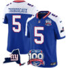 Men’s New York Giants 100th Season & State Patch Vapor Limited Jersey – All Stitched Royal Alternate Kayvon Thibodeaux Jersey