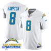 Men’s Los Angeles Chargers Alternate 2025 Jersey – All Stitched White Omarion Hampton – 8 Jersey
