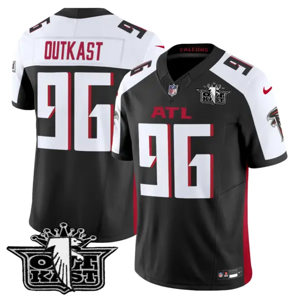 Mens Outkast X Atlanta Falcons 2024 Vapor Limited Jersey V2 Outkast Jersey Black Alternate