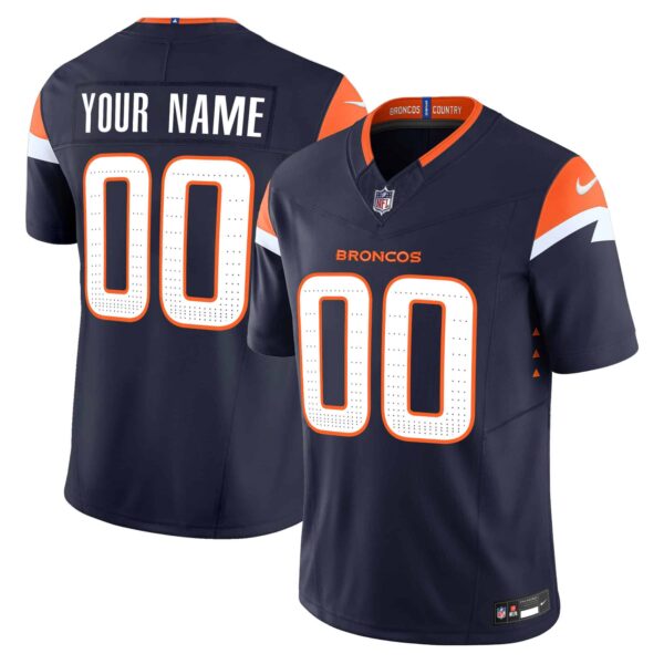 Denver Broncos 2024 Vapor Limited Custom Jersey – All Stitched – Men – Navy