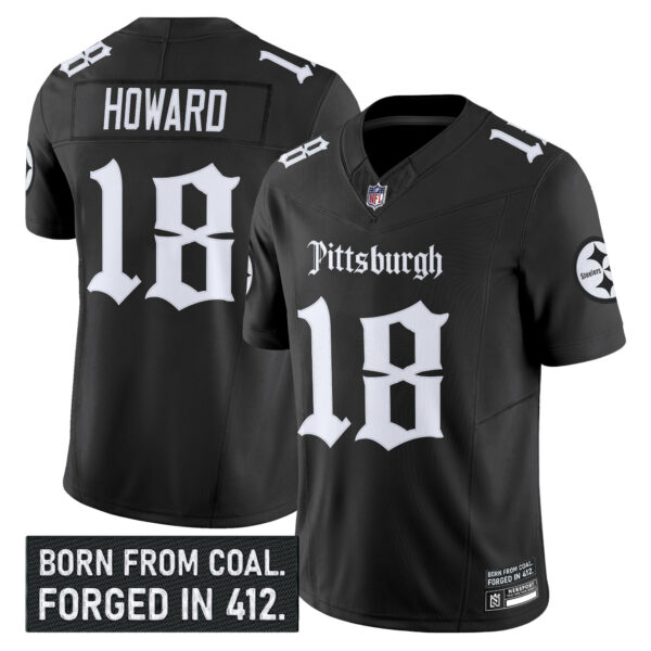 Men’s Pittsburgh Steelers ‘Gothic Steel City Edition’ Vapor Limited Jersey – All Stitched Black Will Howard Jersey