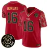 Mens San Francisco 49Ers Pattern Style Vapor Limited Jersey Joe Montana Jersey Scarlet Limited