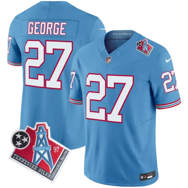Mens Tennessee Titans 1997 Throwback Limited Vapor Limited Jersey Eddie George Jersey Light Blue