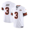 Men’s Cleveland Browns #3 Jerry Jeudy White 1946 Collection Vapor Limited Football Stitched Jersey