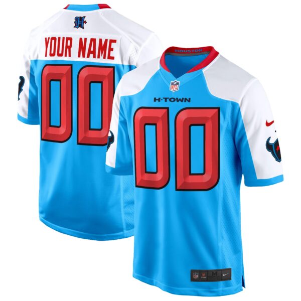 Houston Texans 2024 Game Custom Jersey – All Stitched – Blue Alternate Jersey