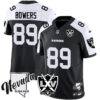 Men’s Raiders 2025 Vapor Limited Jersey – 65th Anniversary – All Stitched Black Alternate Brock Bowers Jersey
