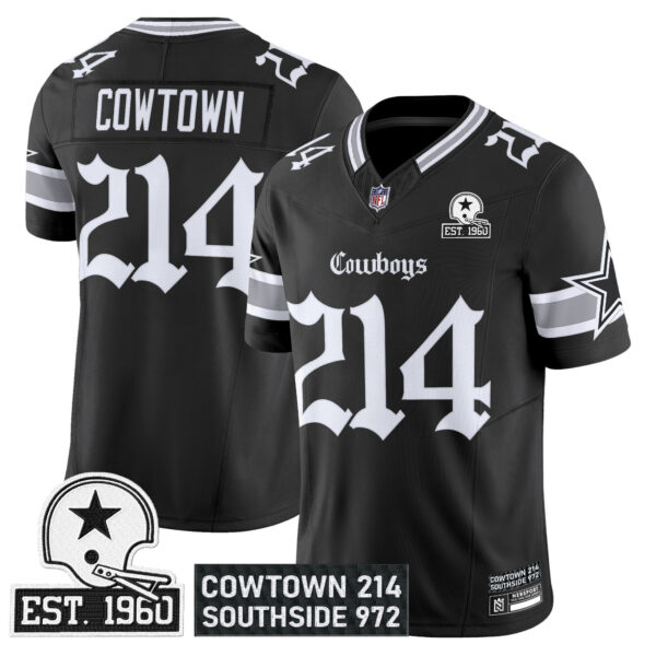 Men’s Dallas Cowboys ‘Gothic Lone Star Edition’ Vapor Limited Jersey – All Stitched Black Cowtown 214 Jersey