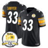 Men’s Steelers 50th Anniversary Of Super Bowl IX Patch Vapor Limited Jersey – All Stitched Black Jack Sawyer Jersey