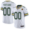 Green Bay Packers Active Player Custom White With John Madden Patch Vapor Limited Stitched Football Jersey