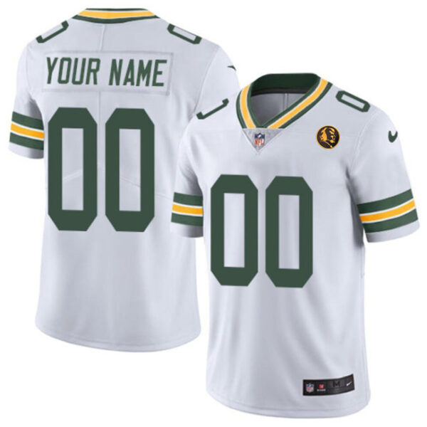 Green Bay Packers Active Player Custom White With John Madden Patch Vapor Limited Stitched Football Jersey