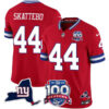 Men’s New York Giants 100th Season & State Patch Vapor Limited Jersey – All Stitched Red Cam Skattebo Jersey