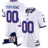 Giants New York State Map Patch Limited Custom Jersey V2 – All Stitched – Men – White