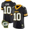 Men’s Packers Home Patch Vapor Jersey V3 – All Stitched – Black – Jordan Love