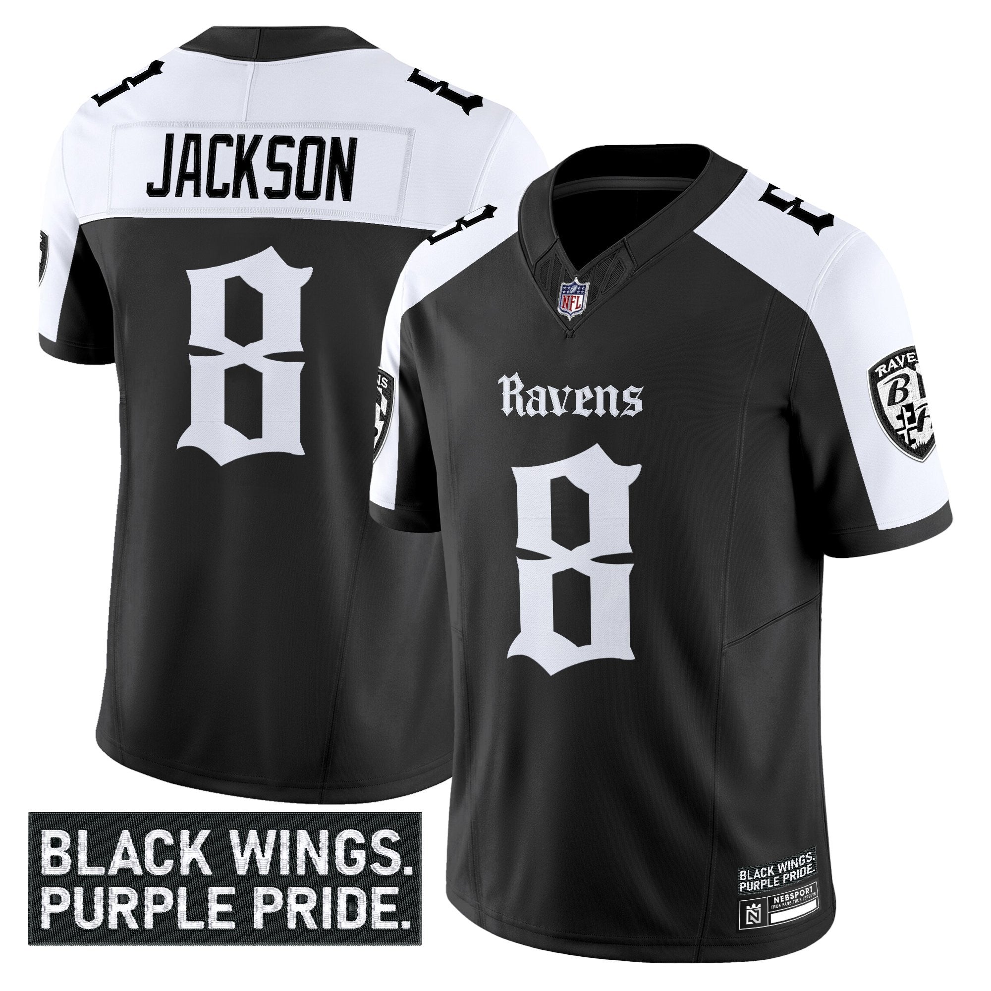 Baltimore Ravens ‘Gothic Nevermore Edition’ Vapor Limited Jersey – All Stitched – Alternate – Lamar Jackson Jersey