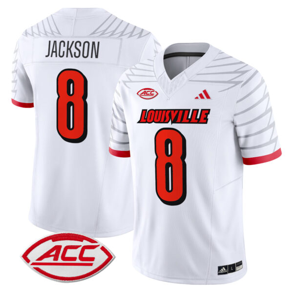 Men’s Louisville Cardinals 2024 Vapor Limited Jersey – All Stitched – White – Lamar Jackson