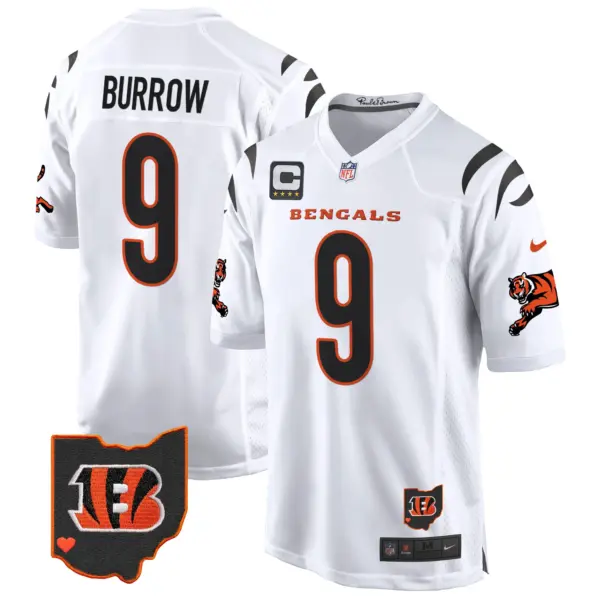 Mens Cincinnati Bengals 2024 Game Jersey Joe Burrow Jersey White