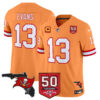 Men’s Tampa Bay Buccaneers 50th Season Patch Vapor Limited Jersey – All Stitched Creamsicle Mike Evans Jersey