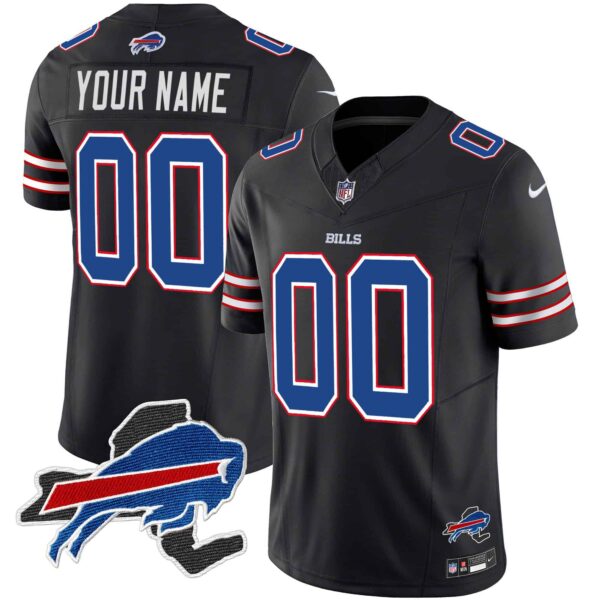 Bills New York Patch Vapor Limited Custom Jersey – All Stitched – Men – Black