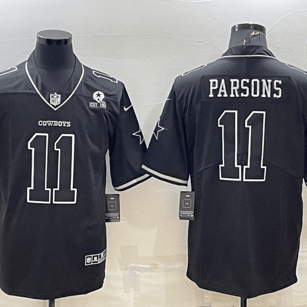 Men’s Dallas Cowboys #11 Micah Parsons Black With 1960 Patch Limited Stitched Football Jersey