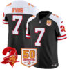 Men’s Tampa Bay Buccaneers Throwback 50th Season Patch Vapor Limited Jersey – All Stitched Black Aternate Bucky Irving Jersey