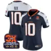 Womens Denver Broncos 3 Time Champions Patch Vapor Limited Jersey Bo Nix Jersey Navy Alternate