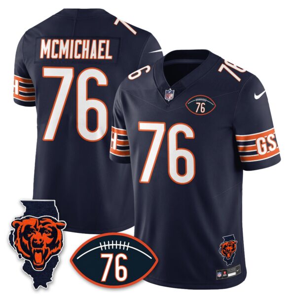 Chicago Bears Honor Steve McMichael Jersey – All Stitched – Navy – Steve McMichael – 76 Jersey