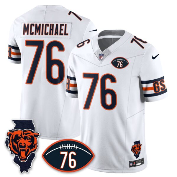 Chicago Bears Honor Steve McMichael Jersey – All Stitched – White – Steve McMichael – 76 Jersey