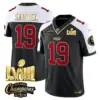 Mens San Francisco 49Ers NFC West Champions Super Bowl LVIII Gold Patch Vapor Jersey V2 Deebo Samuel Jersey Black Alternate