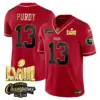 Mens San Francisco 49Ers NFC West Champions Super Bowl LVIII Gold Patch Vapor Jersey V2 Brock Purdy Jersey Scarlet Limited