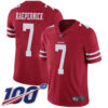 Nike 49ers #7 Colin Kaepernick Red Team Color Men’s Stitched NFL 100th Season Vapor Limited Jersey