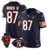 Chicago Bears Honor Steve McMichael Jersey – All Stitched – Navy – Luther Burden III – 87 Jersey