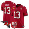 Men’s Tampa Bay Buccaneers 50th Season Patch Vapor Limited Jersey – All Stitched Red Mike Evans Jersey
