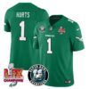 Philadelphia Eagles Super Bowl LIX Champions Jersey – All Stitched – Kelly Green – Jalen Hurts – 1 Jersey