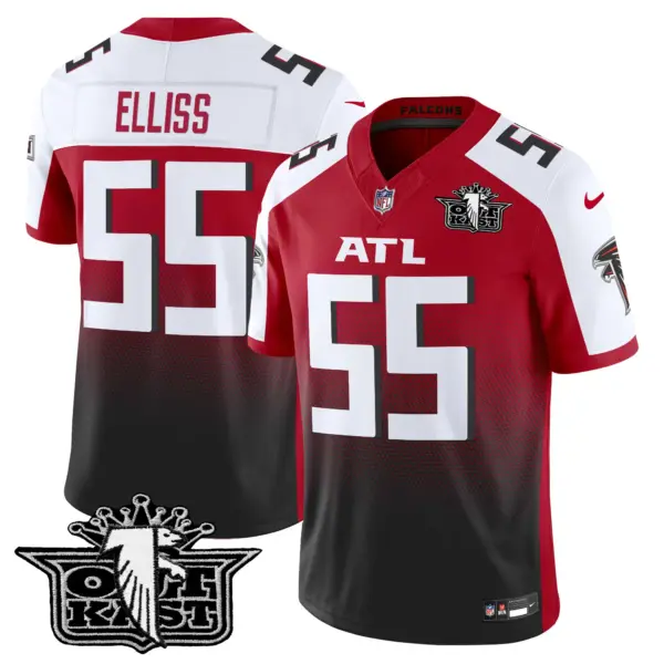 Mens Outkast X Atlanta Falcons 2024 Vapor Limited Jersey V2 Kaden Elliss Jersey Red Alternate