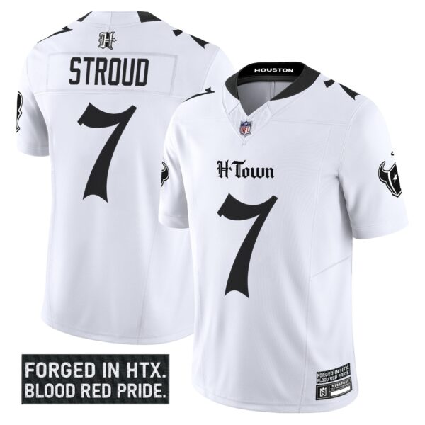 Houston Texans ‘Gothic Lone Star Shadows Edition’ Vapor Limited Jersey – All Stitched – White – C.J. Stroud Jersey