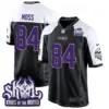 Mens Minnesota Vikings 2024 Winter Warrior Skol Patch Game Jersey Randy Moss Jersey Black Alternate