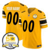 Steelers 50th Anniversary Of Super Bowl IX Patch Vapor Limited Custom Jersey – All Stitched Men Gold Jersey