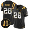Men’s Indianapolis Colts Limited 2025 Jersey – Memorial Patch for Jim Irsay – All Stitched Black Gold Jonathan Taylor – 28 Jersey