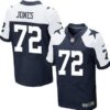 Men’s Dallas Cowboys #72 Ed Jones Navy Blue Thanksgiving Retired Player NFL Nike Elite Jersey
