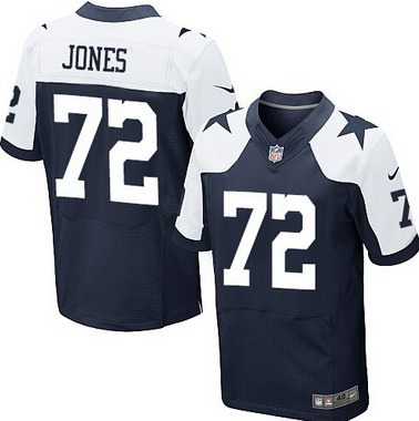 Men’s Dallas Cowboys #72 Ed Jones Navy Blue Thanksgiving Retired Player NFL Nike Elite Jersey