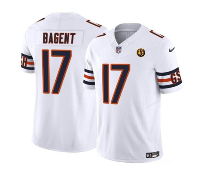 Chicago Bears #17 Tyson Bagent White 2023 FUSE With John Madden Patch Vapor Jersey