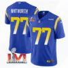 Men’s Los Angeles Rams #77 Andrew Whitworth 2022 Royal Super Bowl LVI Vapor Limited Stitched Jersey
