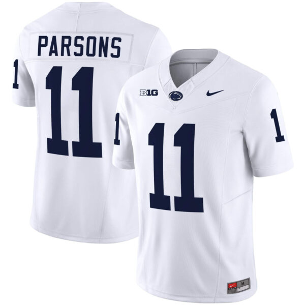 Men’s Penn State Nittany Lions Vapor Limited Jersey – All Stitched – White – Micah Parsons