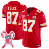 Men’s Kansas City Chiefs Limited Jersey – Christmas Patch – KELCE – 87 – Red Jersey