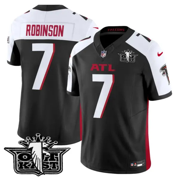 Mens Outkast X Atlanta Falcons 2024 Vapor Limited Jersey V2 Bijan Robinson Jersey Black Alternate