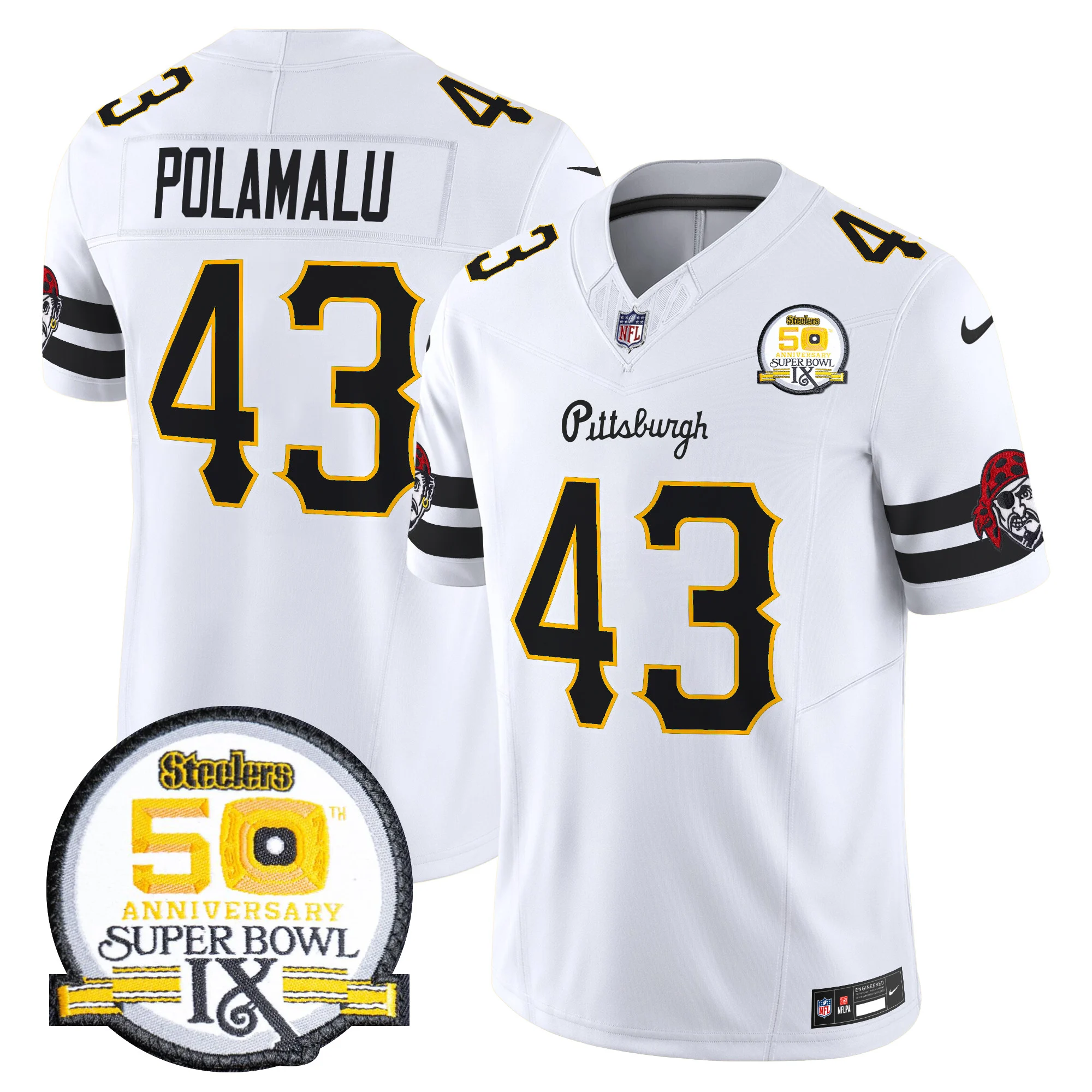Mens Pittsburgh Steelers 2024 Vapor Limited Jersey Troy Polamalu Jersey White