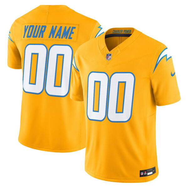 Los Angeles Chargers 2025 Alternate Charger Power Vapor Limited Custom Jersey – All Stitched Men Gold Jersey