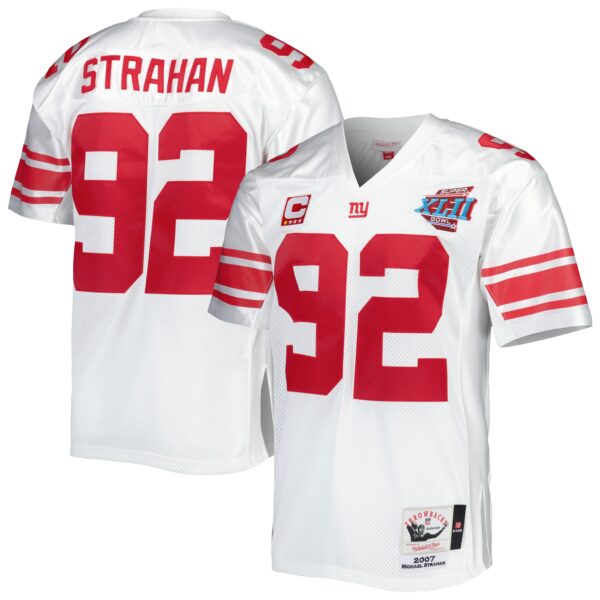 Michael Strahan New York Giants 2007 Mitchell Ness Authentic Throwback Retired Player Jersey White